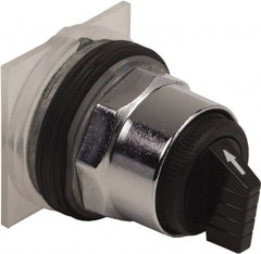 Schneider Electric - 1.18 Inch Mount Hole, 3 Position, Knob and Pushbutton Operated, Selector Switch Only - Black, Momentary (MO), without Contact Blocks, Weatherproof and Dust and Oil Resistant - Exact Tooling