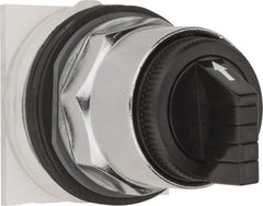 Schneider Electric - 1.18 Inch Mount Hole, 3 Position, Knob and Pushbutton Operated, Selector Switch Only - Black, Momentary (MO), without Contact Blocks, Weatherproof and Dust and Oil Resistant - Exact Tooling