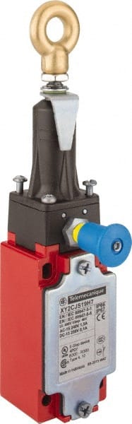 Telemecanique Sensors - 6 Amp, NO/2NC Configuration, Dual Operation, Rope Operated Limit Switch - Pull Button Reset, Rope Pull, Color Indicator - Exact Tooling