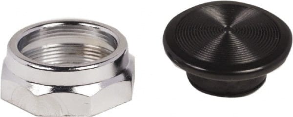 Schneider Electric - Extended Mushroom Head Pushbutton Switch 1-3/8" Snap-In Knob - Black, Round Button, Nonilluminated - Exact Tooling