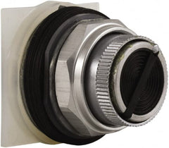 Schneider Electric - 1.22 Inch Mount Hole, Flush, Pushbutton Switch with Contact Block - Round, Black Pushbutton, Nonilluminated, Dusttight, Oiltight, Watertight and Shock and Vibration Resistant - Exact Tooling