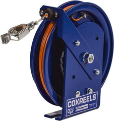 CoxReels - 5/32 Inch x 50 Ft. Stranded Cable Grounding Reel - Spring Driven Reel, Galvanized Steel Cable - Exact Tooling