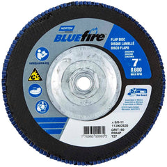 Norton - 7" 60 Grit 5/8-11 Center Hole Type 27 Zirconia Alumina Flap Disc - Exact Tooling