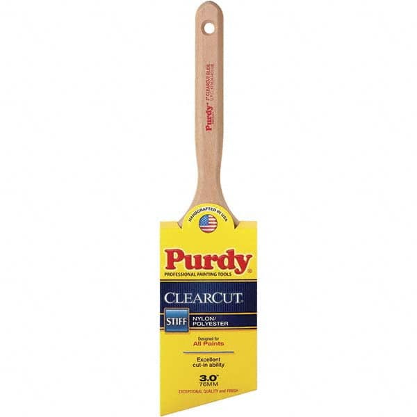 Purdy - 3" Angled Nylon/Polyester Trim Brush - Wood Fluted Handle - Exact Tooling