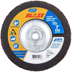 Norton - 7" 60 Grit 5/8-11 Center Hole Type 27 Ceramic Alumina Flap Disc - Exact Tooling