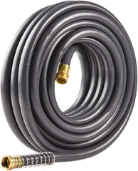 Fiskars - 100' Long Commercial Hose - 5/8" Diam, 3/4" GHT, Rubber/Vinyl, 500 psi, All Season, Gray - Exact Tooling
