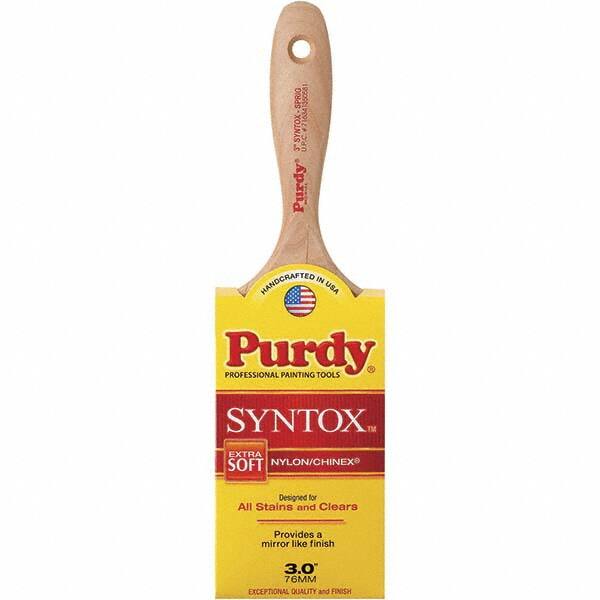 Purdy - 3" Flat Synthetic Trim Brush - 3-3/16" Bristle Length, 3-3/16" Wood Beavertail Handle - Exact Tooling