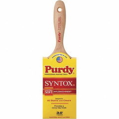 Purdy - 3" Flat Synthetic Trim Brush - 3-3/16" Bristle Length, 3-3/16" Wood Beavertail Handle - Exact Tooling