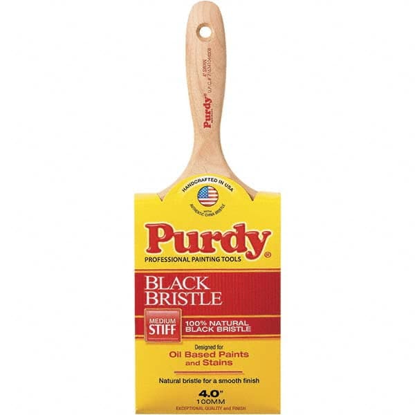 Purdy - 4" Flat Hog Wall Brush - 3-3/16" Bristle Length, 3-7/8" Wood Beavertail Handle - Exact Tooling