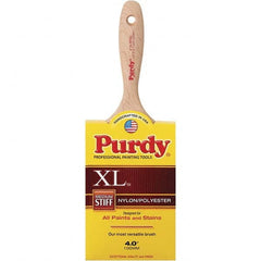 Purdy - 4" Flat Synthetic Trim Brush - 3-11/16" Bristle Length, 3-3/16" Wood Beavertail Handle - Exact Tooling