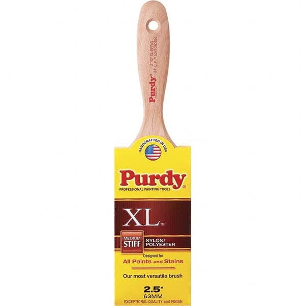 Purdy - 2-1/2" Flat Synthetic Trim Brush - 2-15/16" Bristle Length, 3-3/16" Wood Beavertail Handle - Exact Tooling