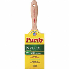 Purdy - 3" Flat Synthetic Trim Brush - 3-3/16" Bristle Length, 3-3/16" Wood Beavertail Handle - Exact Tooling