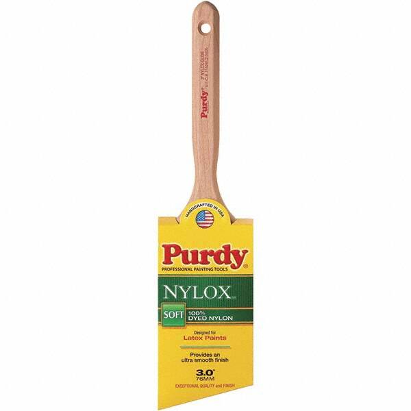 Purdy - 3" Angled Synthetic Trim Brush - 3-3/16" Bristle Length, 3-3/16" Wood Fluted Handle - Exact Tooling