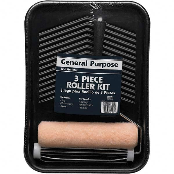 Bestt-Liebco - 3/8" Nap, Mini Roller Kit - 9" Wide, Includes Paint Tray, Roller Cover & Frame - Exact Tooling