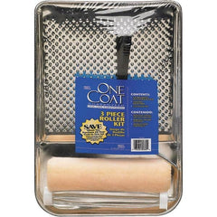 Bestt-Liebco - 12" Long, 3/8" Nap, Mini Roller Kit - 9" Wide, Metal Frame, Includes Paint Tray, Roller Cover & Frame - Exact Tooling