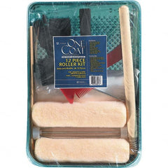 Bestt-Liebco - 12" Long, 3/8" Nap, Mini Roller Kit - 9" Wide, Metal Frame, Includes Paint Tray, Roller Cover & Frame - Exact Tooling