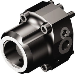 Sandvik Coromant - Right Hand Cut, C6 Modular Connection, Adapter/Mount Lathe Modular Clamping Unit - 63mm Square Shank Diam, 74mm Square Shank Width, 4-1/64" OAL, Through Coolant - Exact Tooling