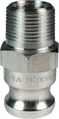 Dixon Valve & Coupling - 1" Aluminum Cam & Groove Suction & Discharge Hose Male Adapter Male NPT Thread - Part F, 1" Thread, 250 Max psi - Exact Tooling