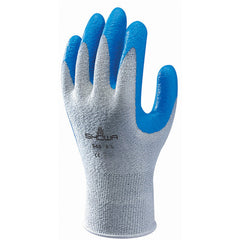 10- gauge engineered cut resistant fiber nitrile palm coating HPPE gray with blue coating textured finish ANSI CUT LEVEL 2/small - Exact Tooling