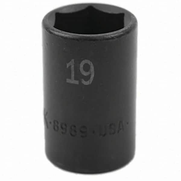 SK - Impact Socket - 3/8"DR 6PT 19MM SEMI-DEEP IMPACT SOCKET - Exact Tooling