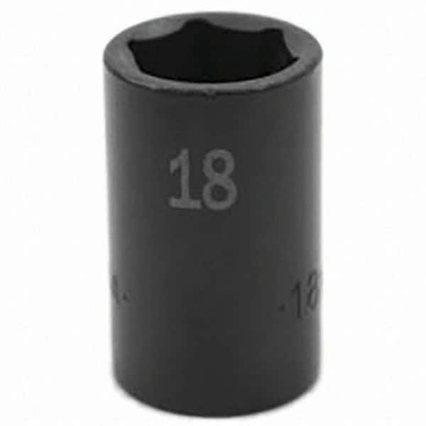 SK - Impact Socket - 3/8"DR 6PT 18MM SEMI-DEEP IMPACT SOCKET - Exact Tooling