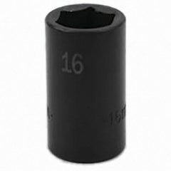 SK - Impact Socket - 3/8"DR 6PT 16MM SEMI-DEEP IMPACT SOCKET - Exact Tooling