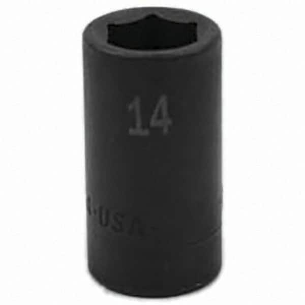 SK - Impact Socket - 3/8"DR 6PT 14MM SEMI-DEEP IMPACT SOCKET - Exact Tooling