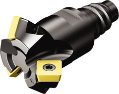 Sandvik Coromant - 20.5mm Cut Diam, 19.3mm Arbor Hole, 5.47mm Max Depth of Cut, 45° Indexable Chamfer & Angle Face Mill - 3 Inserts, 495-09T3M-XL Insert, Right Hand Cut, Through Coolant, Series CoroMill 495 - Exact Tooling