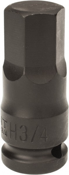 Paramount - 1/2" Drive, 3/4" Impact Hex Bit Socket - 1-1/2" Bit Length, 2-3/8" OAL - Exact Tooling