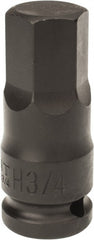 Paramount - 1/2" Drive, 3/4" Impact Hex Bit Socket - 1-1/2" Bit Length, 2-3/8" OAL - Exact Tooling