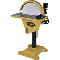 Jet - 20" Diam, 1,720 RPM, Single Phase Disc Sanding Machines - 10-1/2" Long Table x 27-1/2" Table Width, - Exact Tooling