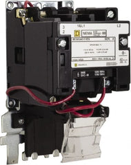 Square D - 110 Coil VAC at 50 Hz, 120 Coil VAC at 60 Hz, 9 Amp, Nonreversible Open Enclosure NEMA Motor Starter - 1/3 hp at 1 Phase - Exact Tooling