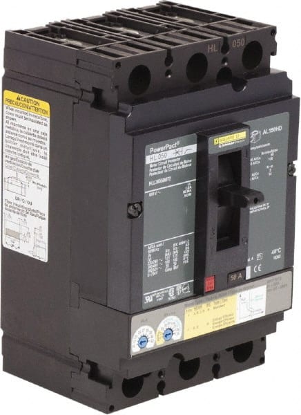 Square D - 50 Amp, 600 V, 3 Pole, Panel Mount Circuit Breaker - Electronic Trip, Multiple Breaking Capacity Ratings - Exact Tooling