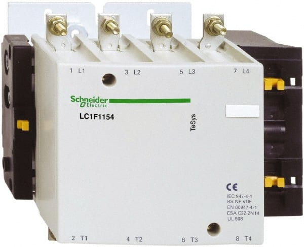 Schneider Electric - 4 Pole, 24 Coil VDC, 200 Amp at 440 VAC, Nonreversible IEC Contactor - Bureau Veritas, CCC, CSA, DNV, EN/IEC 60947-1, EN/IEC 60947-4-1, GL, JEM 1038, LROS, RINA, RMRoS, RoHS Compliant, UL Listed - Exact Tooling