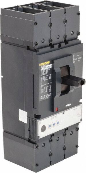 Square D - 600 Amp, 600 VAC, 3 Pole, Panel Mount Molded Case Circuit Breaker - Electronic Trip, Multiple Breaking Capacity Ratings, 2 AWG - Exact Tooling