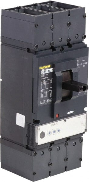 Square D - 400 Amp, 600 VAC, 3 Pole, Panel Mount Molded Case Circuit Breaker - Electronic Trip, Multiple Breaking Capacity Ratings, 2 AWG - Exact Tooling
