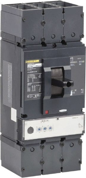Square D - 400 Amp, 600 VAC, 3 Pole, Panel Mount Molded Case Circuit Breaker - Electronic Trip, Multiple Breaking Capacity Ratings, 2 AWG - Exact Tooling