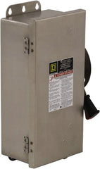 Square D - 30 Amp, 600 VAC/VDC, 3 Pole Nonfused Safety Switch - NEMA 12, 3, 3R, 4 & 4X, 10 hp at 600 VAC, 15 at 600 VDC (Single Phase), 30 hp at 600 VAC, 15 hp at 600 VDC (Triple Phase), 3PST Contact Form - Exact Tooling