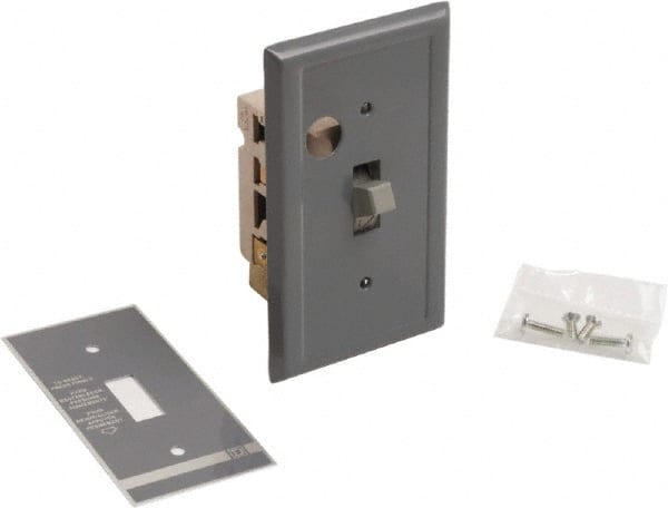 Square D - 1 Pole, 16 Amp, Open Toggle Manual Motor Starter - 1 hp at 115 VAC, 1 hp at 230 VAC, 1 hp at 277 VAC, CE, CSA & UL Listed - Exact Tooling