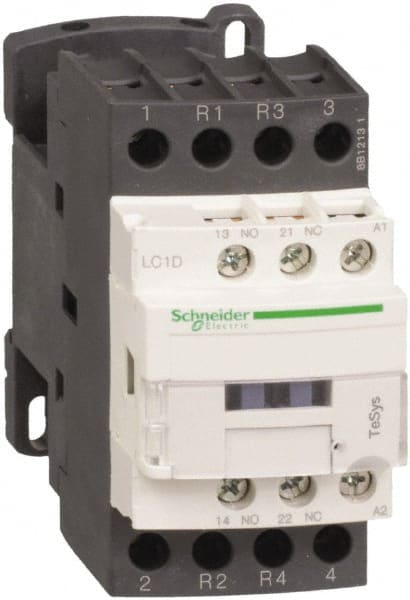 Schneider Electric - 4 Pole, 48 Coil VAC at 50/60 Hz, 25 Amp at 440 VAC, Nonreversible IEC Contactor - Bureau Veritas, CCC, CSA, CSA C22.2 No. 14, DNV, EN/IEC 60947-4-1, EN/IEC 60947-5-1, GL, GOST, LROS, RINA, UL 508, UL Listed - Exact Tooling