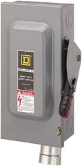 Square D - 60 Amp, 600 VAC, 3 Pole Fused Safety Switch - NEMA 1, 50 hp at 600 VAC (Triple Phase) - Exact Tooling