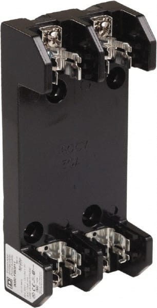 Square D - 2 Pole, 600 Volt, 30 Amp, Surface Mount Fuse Holder - Compatible with H Class Fuse - Exact Tooling