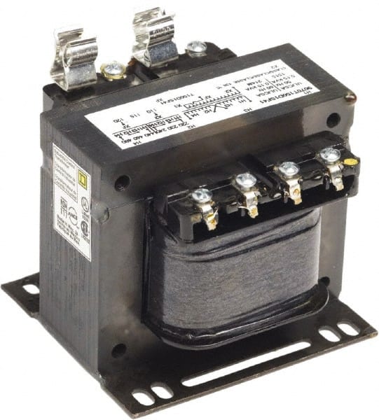 Square D - 150 VA, Top Mount Fuse Block Control Transformer - 50/60 Hz, 3.59 Inch Deep x 3.2 Inch High - Exact Tooling