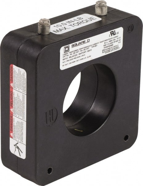 Square D - 800 Amp AC Input, 5 Amp AC Output, Panel Meter Donut Current Transformer - Screw Terminal - Exact Tooling