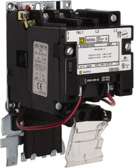 Square D - 110 Coil VAC at 50 Hz, 120 Coil VAC at 60 Hz, 18 Amp, Nonreversible Open Enclosure NEMA Motor Starter - 1 hp at 1 Phase - Exact Tooling