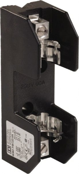Square D - 1 Pole, 250 Volt, 60 Amp, Surface Mount Fuse Holder - Compatible with R Class Fuse - Exact Tooling