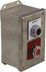 Schneider Electric - 2 Operator, Projecting Pushbutton Control Station - Start, Stop (Legend), Momentary Switch, 1NO/2NC Contact, NEMA 13, 3, 4 - Exact Tooling