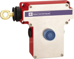 Telemecanique Sensors - 10 Amp, 2NC Configuration, Left Hand Operation, Rope Operated Limit Switch - Pushbutton Reset, Rope Pull, No Pilot Light, 300 VAC - Exact Tooling