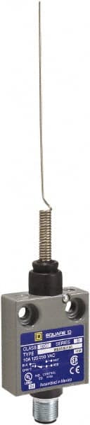 Square D - SPDT, NC/NO, 240 VAC, 4 Pin M12 Male Terminal, Cat Whisker Actuator, General Purpose Limit Switch - 1, 12, 13 NEMA Rating, IP54 IPR Rating, 15 Ounce Operating Force - Exact Tooling