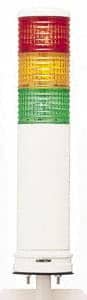 Schneider Electric - Green, Orange & Red LED Flashing & Steady Stackable Tower Light with Buzzer - 60 to 85 dB, Base Mount, IP54, 24V, -22 to 122°F - Exact Tooling